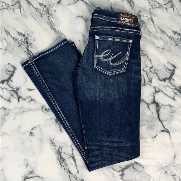 Express Denim - Express Barely Boot Low Rise Jeans